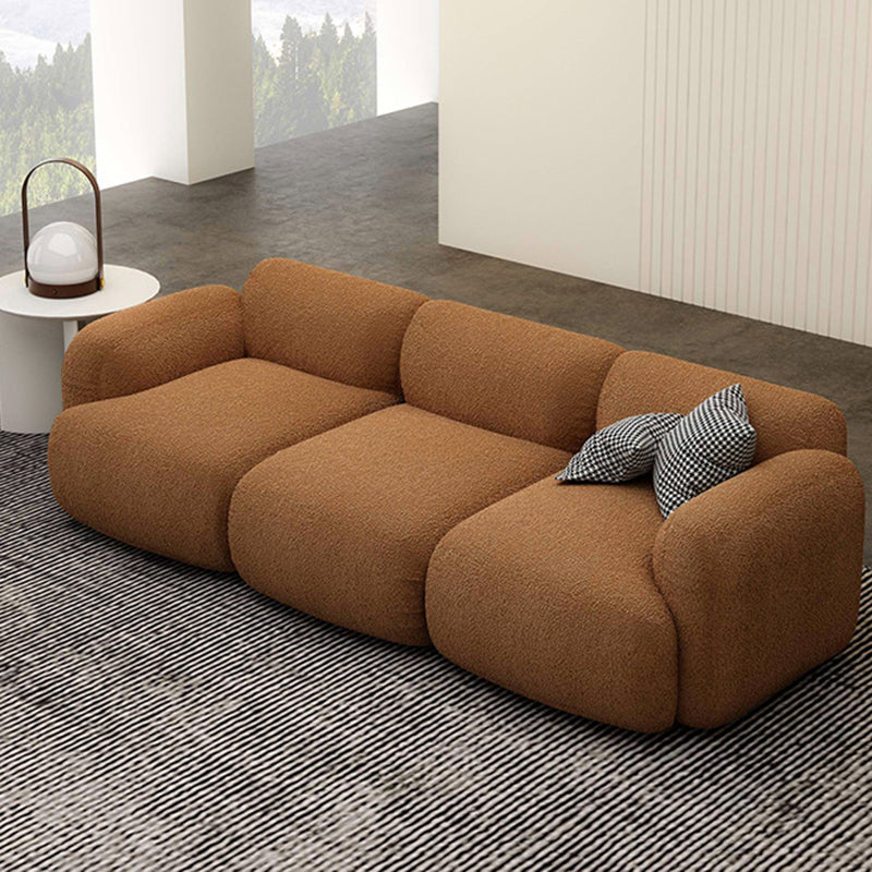 Fabric Rolled Arm Sofa Contemporary Standard Settee for Living Room
