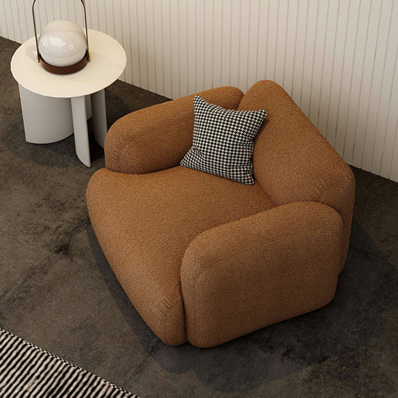 Fabric Rolled Arm Sofa Contemporary Standard Settee for Living Room