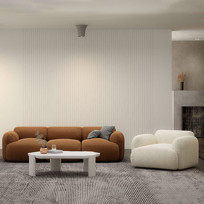 Fabric Rolled Arm Sofa Contemporary Standard Settee for Living Room