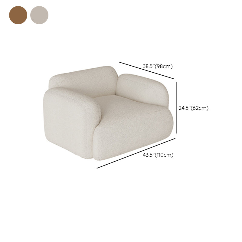 Fabric Rolled Arm Sofa Contemporary Standard Settee for Living Room