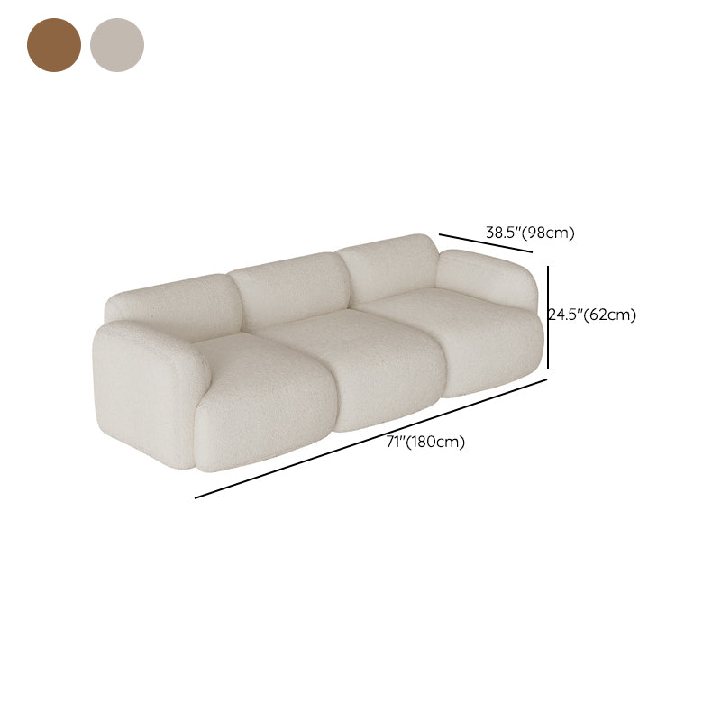 Fabric Rolled Arm Sofa Contemporary Standard Settee for Living Room