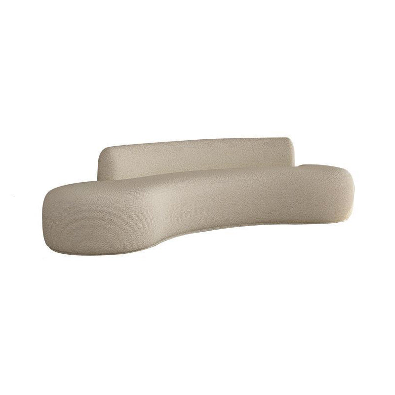 Contemporary Tight Back Curved Sofa Fabric Armless Settee for Living Room