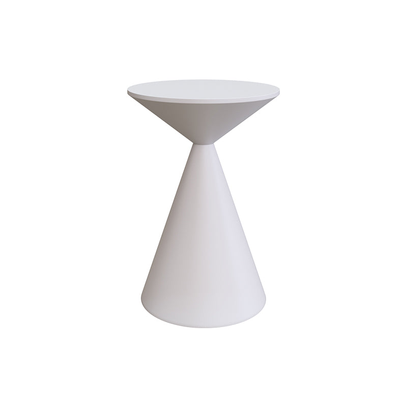 Mid-Century Modern Black / White Round Top Coffee Table Iron Pedestal Cocktail Table