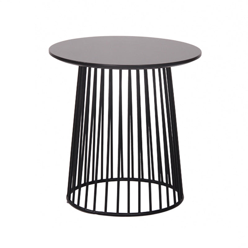 Metal Round Frame Side Table Contemporary Simple Dia 19.7" End Table