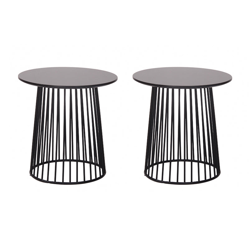 Metal Round Frame Side Table Contemporary Simple Dia 19.7" End Table