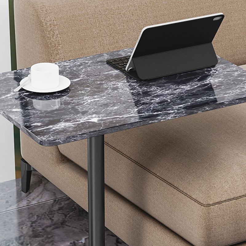 Modern Wood End Slide Table Rectangular Minimalist Sofa Corner Table