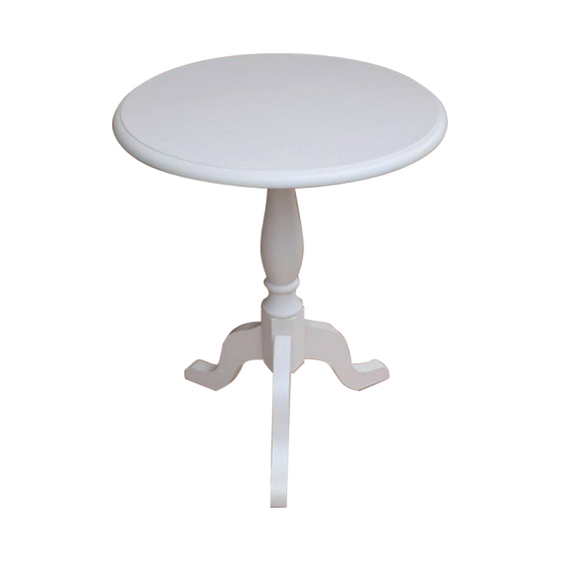 Solid Wood Round End Table Retro Dia 20.08" Sofa Side Accent Table
