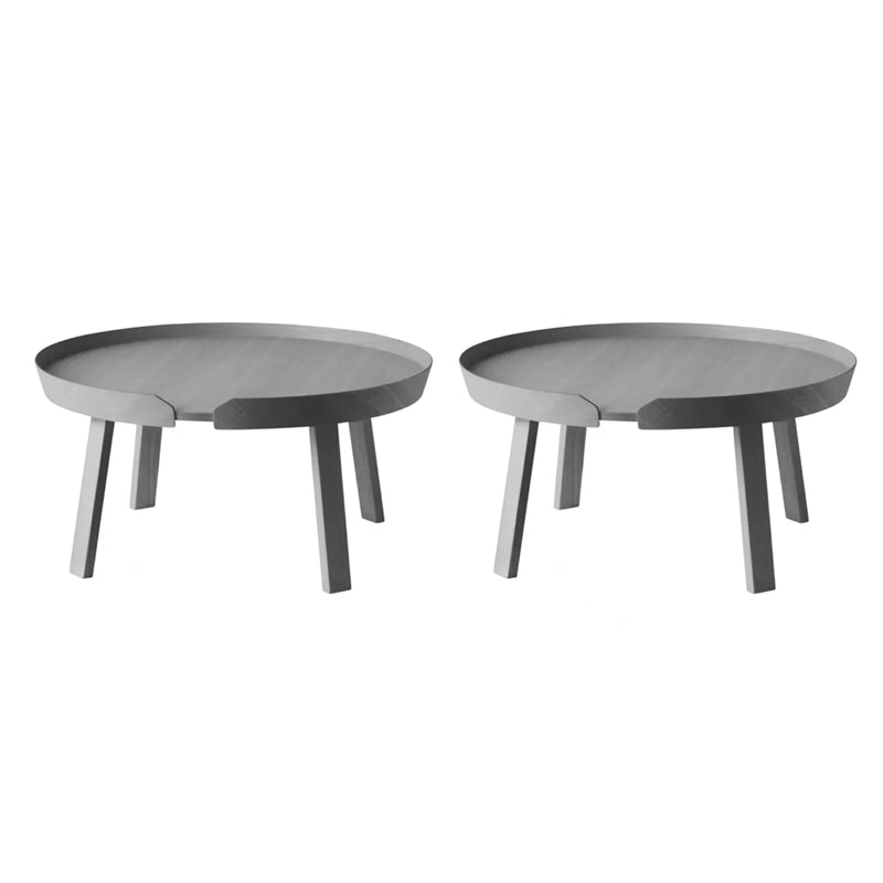 Solid Wood Tray Top End Table 3/4 Legs 2 Pieces Side Table Set