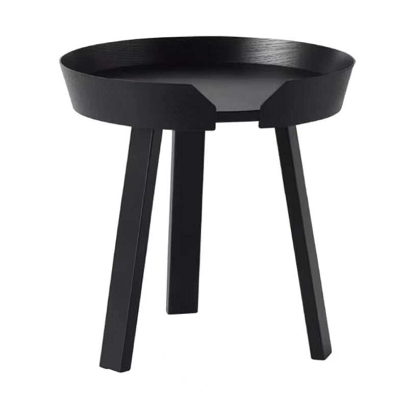 Solid Wood Tray Top End Table 3/4 Legs 2 Pieces Side Table Set