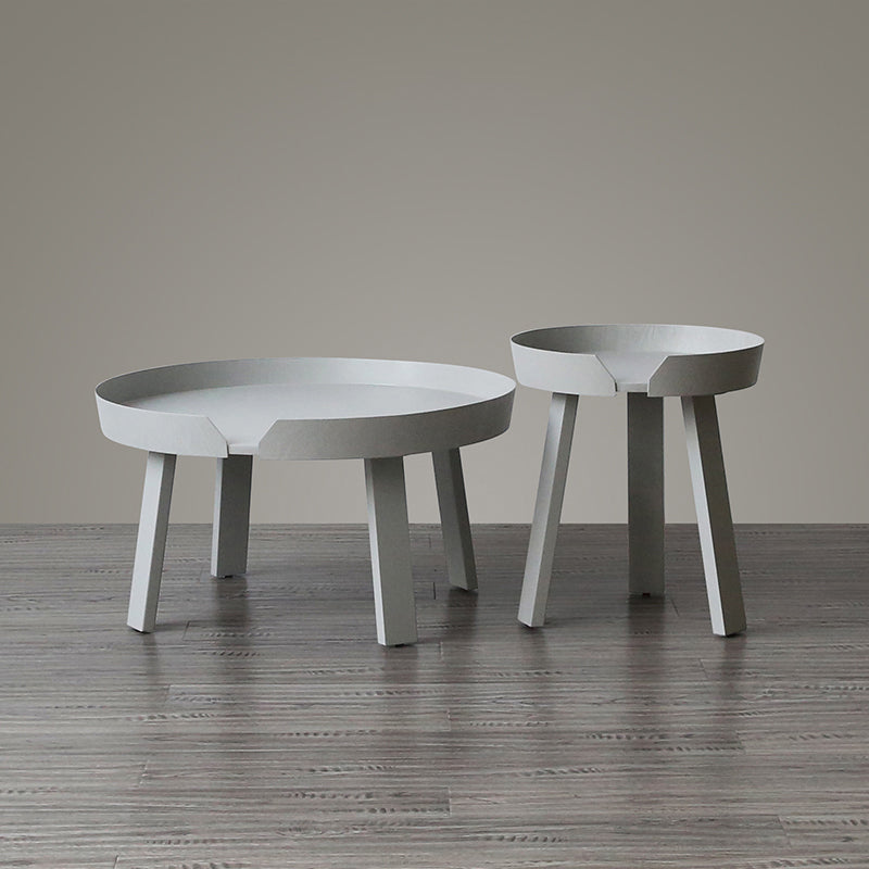 Solid Wood Tray Top End Table 3/4 Legs 2 Pieces Side Table Set