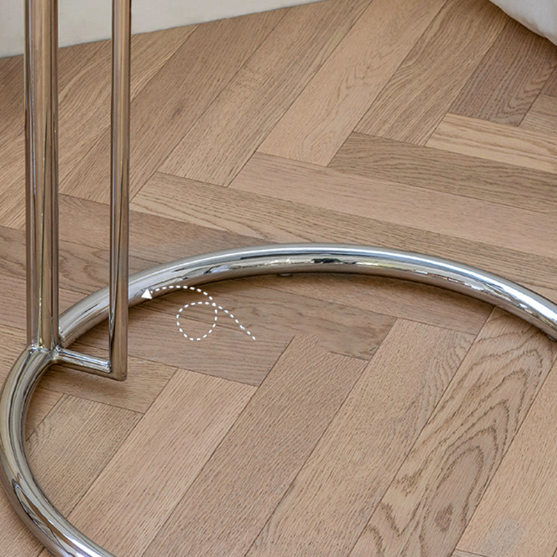 Adjustable Height Glass Side Table Modern Dia 20.1" C End Table