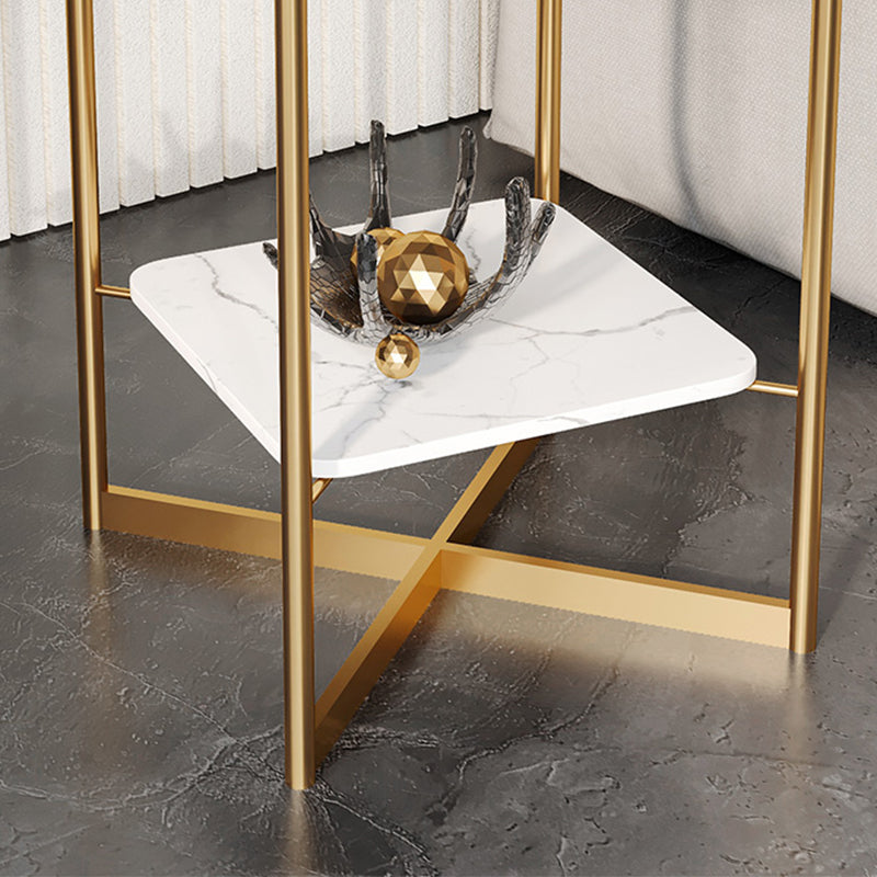 Modern Glass Round Side End Table Cross Legs Sofa Corner Table