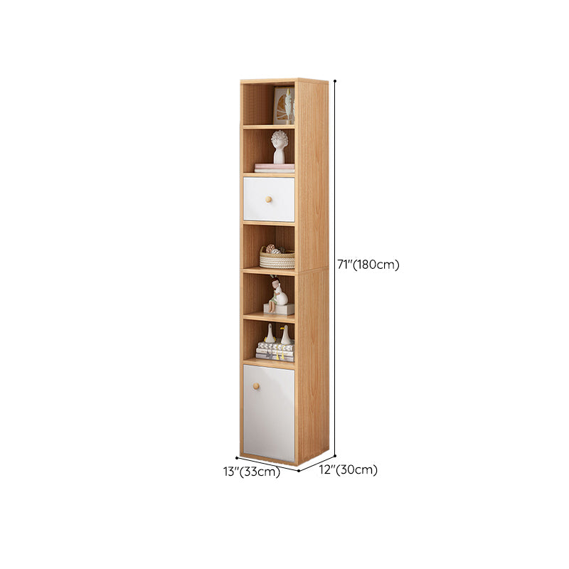 Modern Standard Bookshelf Wood Engineered Bookcase with Rectangular Shelves