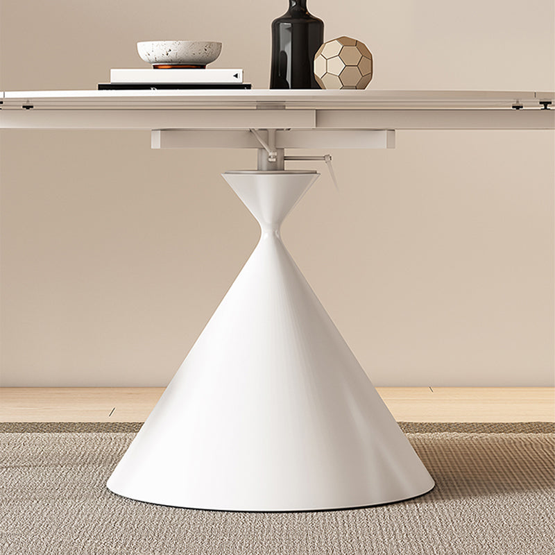 Metal and Slate Table Contemporary Style Home White Round Dining Table