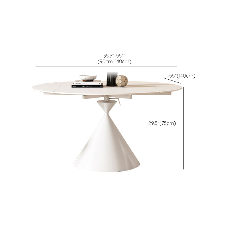 Metal and Slate Table Contemporary Style Home White Round Dining Table