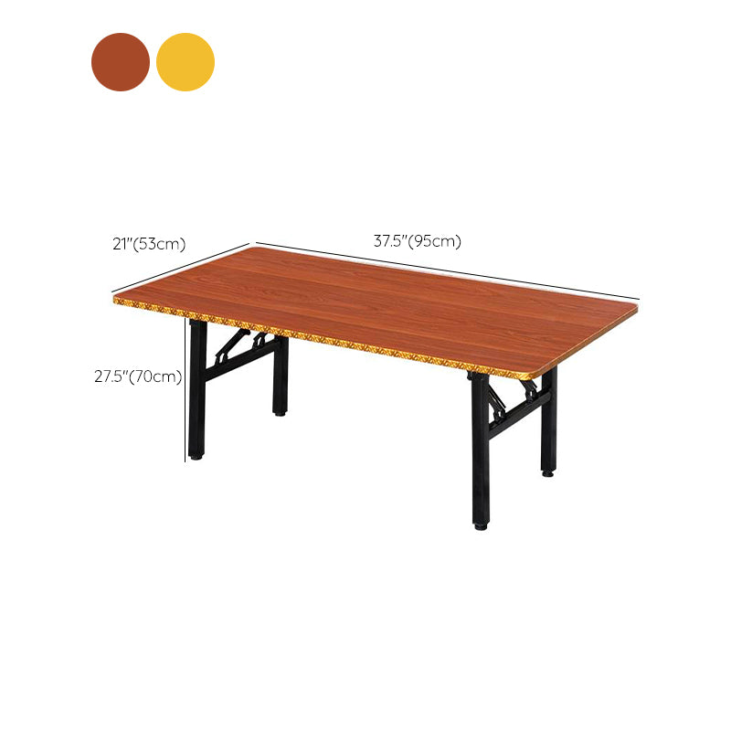 Metal and Wood Table Mid-Century Modern Style Foldable Rectangular Dining Table