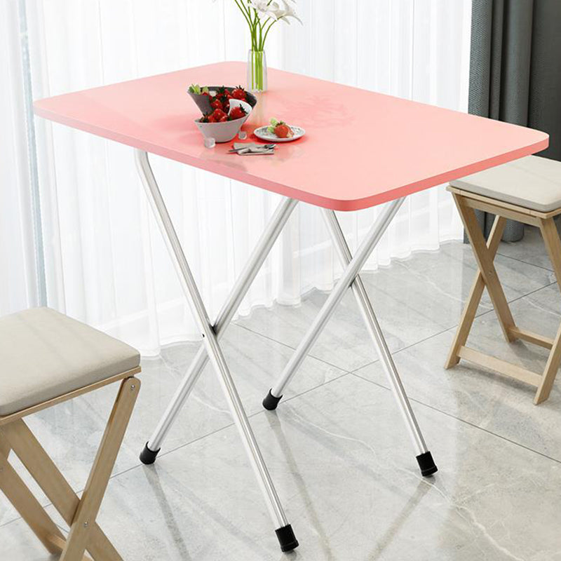 Metal and Wood Table 31.5"L Mid-Century Modern Style Home Folding Rectangular Dining Table