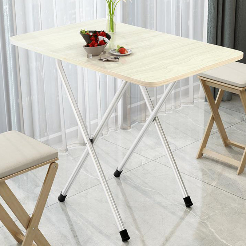 Metal and Wood Table 31.5"L Mid-Century Modern Style Home Folding Rectangular Dining Table