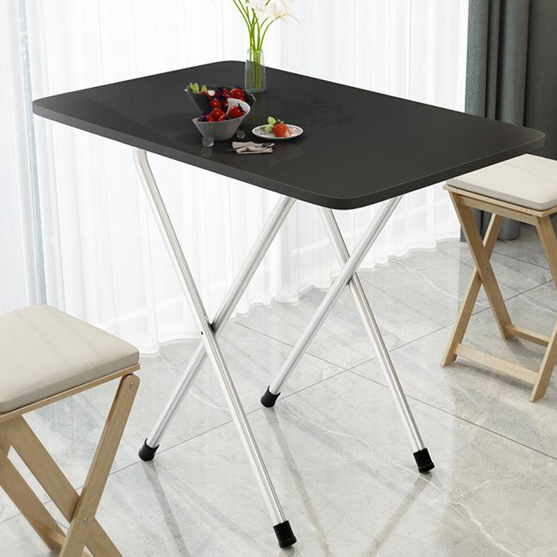 Metal and Wood Table 31.5"L Mid-Century Modern Style Home Folding Rectangular Dining Table