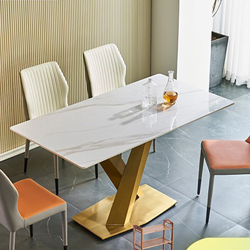 Rectangle Sintered Stone Kitchen Table Luxury Home Dining Table