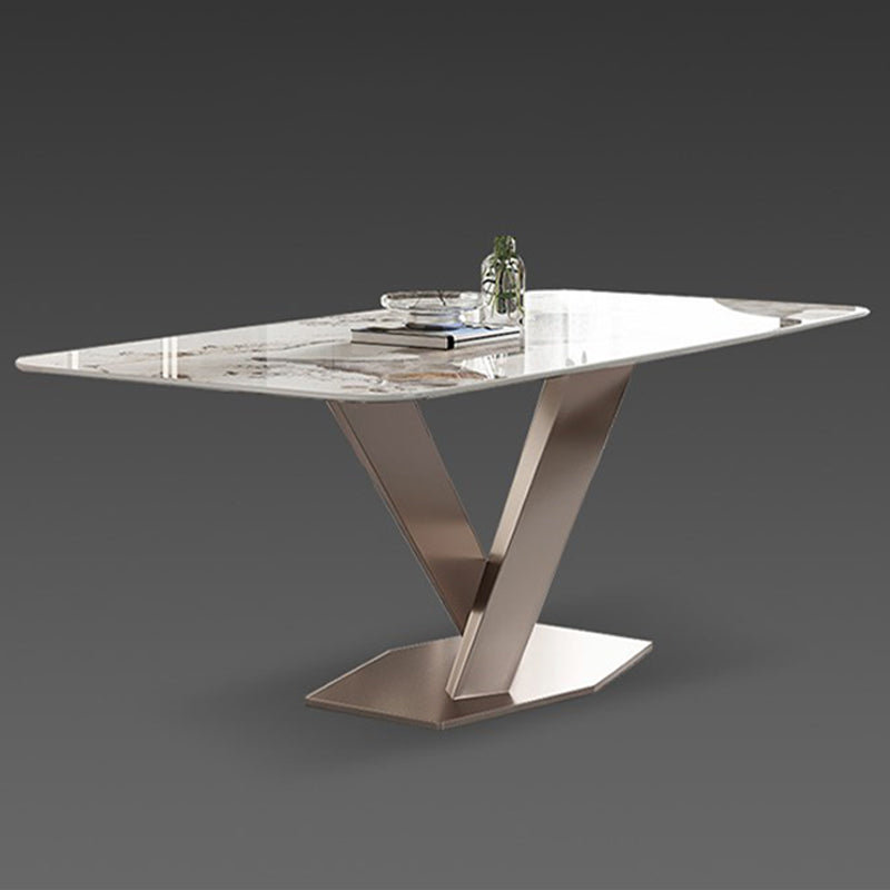 Rectangle Sintered Stone Kitchen Table Luxury Home Dining Table