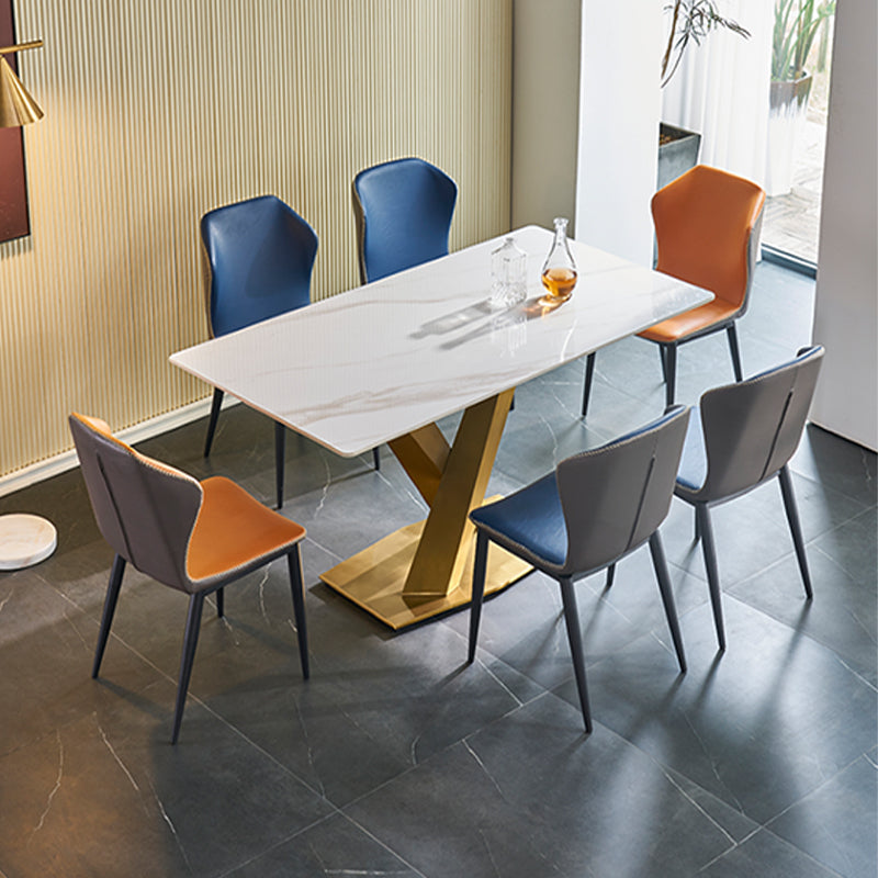 Rectangle Sintered Stone Kitchen Table Luxury Home Dining Table