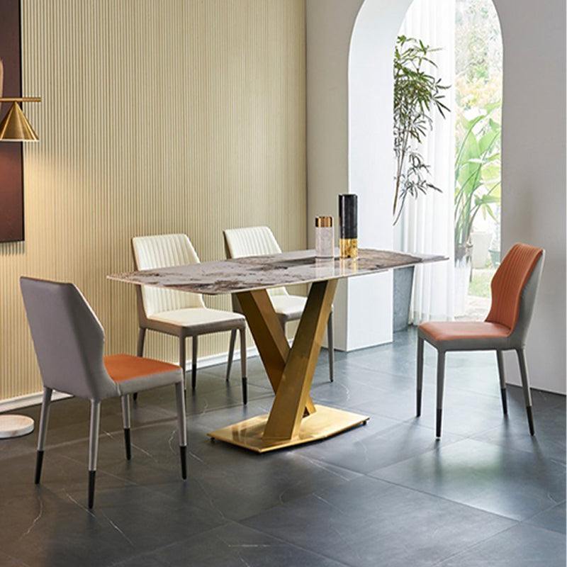 Rectangle Sintered Stone Kitchen Table Luxury Home Dining Table