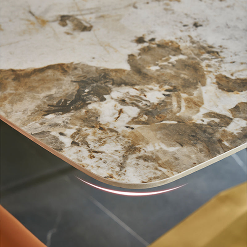 Rectangle Sintered Stone Kitchen Table Luxury Home Dining Table