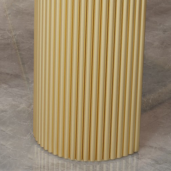 Oval Shape Fixed Dining Table Luxury Double Pedestal Table for Dining Room