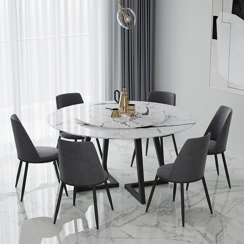 Metal and Stone Table Glam Style Minimalist Home Round Dining Table