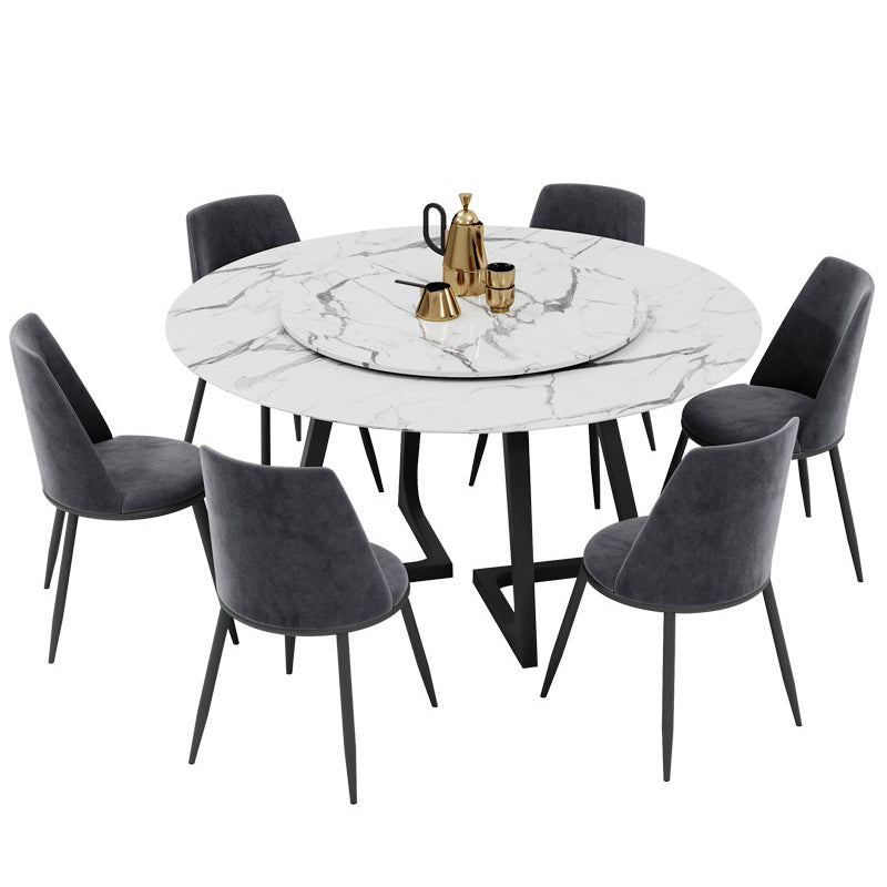 Metal and Stone Table Glam Style Minimalist Home Round Dining Table
