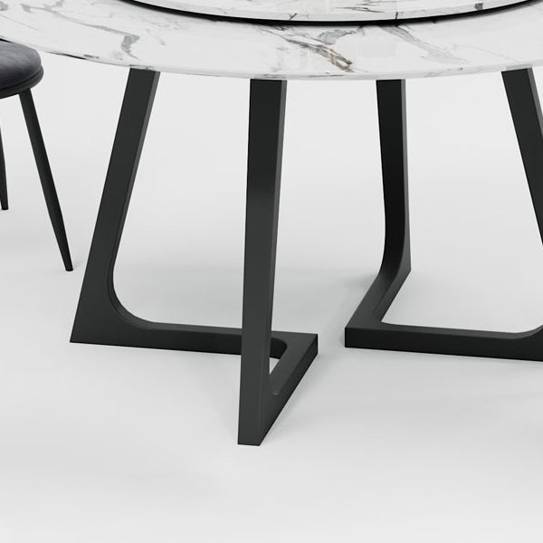 Metal and Stone Table Glam Style Minimalist Home Round Dining Table