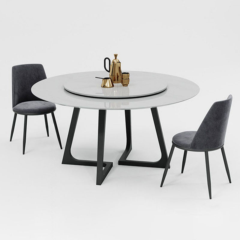Metal and Stone Table Glam Style Minimalist Home Round Dining Table