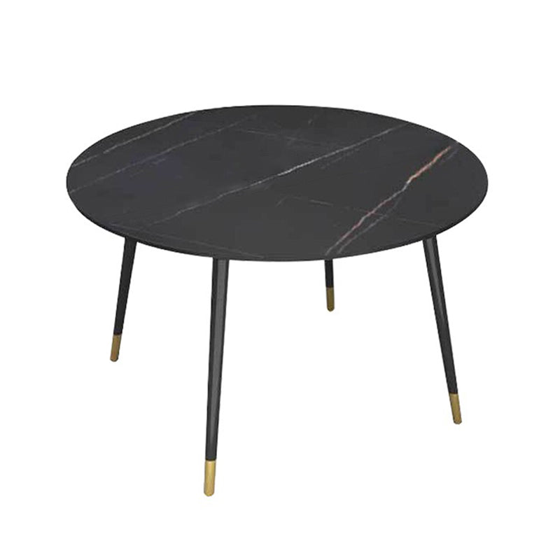 Metal and Slate Table Glam Style Home Living Room Round Dining Table