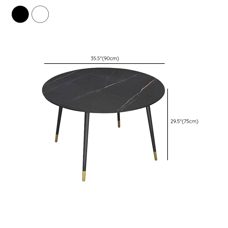 Metal and Slate Table Glam Style Home Living Room Round Dining Table