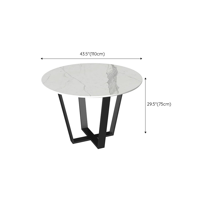 Steel and Slate Table Glam Style Simple Home Round Dining Table