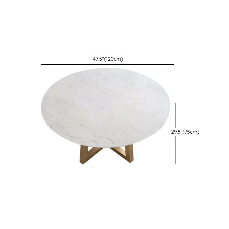 Iron and Slate Table Glam Style Simple Home Round Dining Table