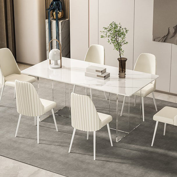 Acrylic and Slate Table Industrial Style Simple Home Rectangular Dining Table