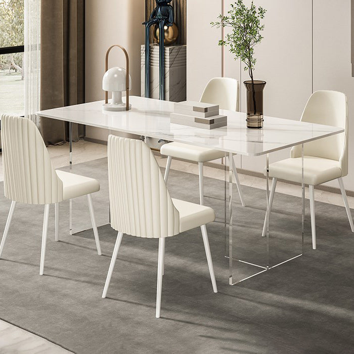 Acrylic and Slate Table Industrial Style Simple Home Rectangular Dining Table