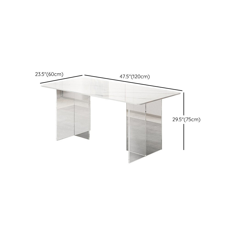 Acrylic and Slate Table Industrial Style Simple Home Rectangular Dining Table