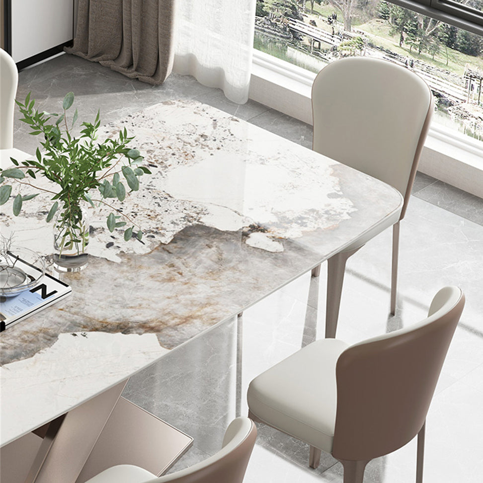 Luxury Sintered Stone Kitchen Table Rectangle Home Kitchen Desk