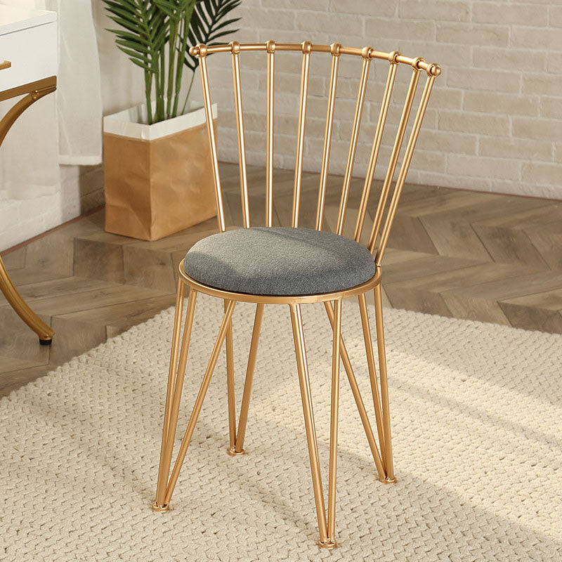 Contemporary Metal Dining Room Chairs Slat Back Dining Chair in Gold