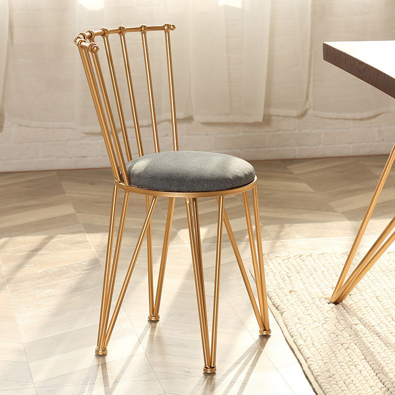 Contemporary Metal Dining Room Chairs Slat Back Dining Chair in Gold