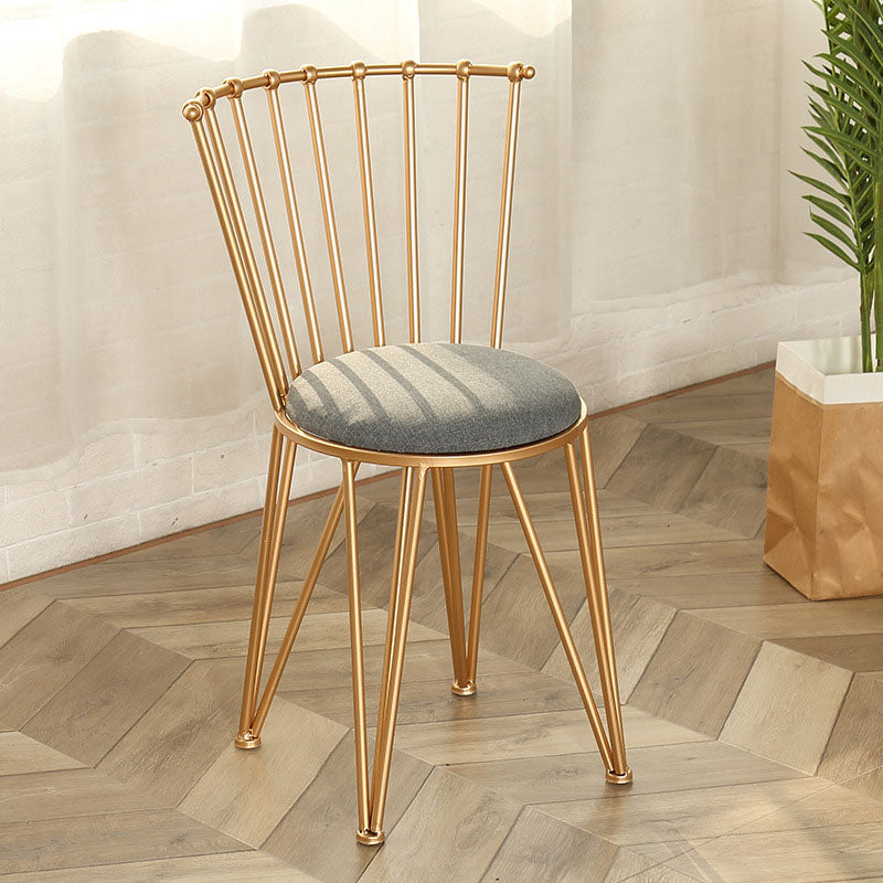 Contemporary Metal Dining Room Chairs Slat Back Dining Chair in Gold