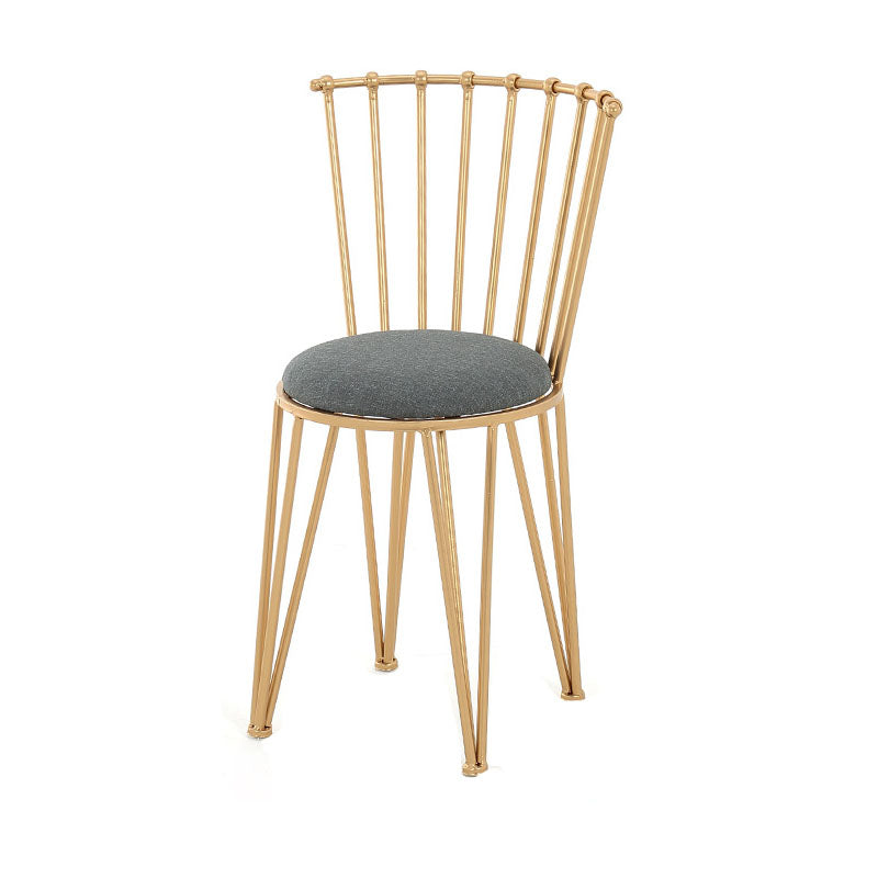 Contemporary Metal Dining Room Chairs Slat Back Dining Chair in Gold