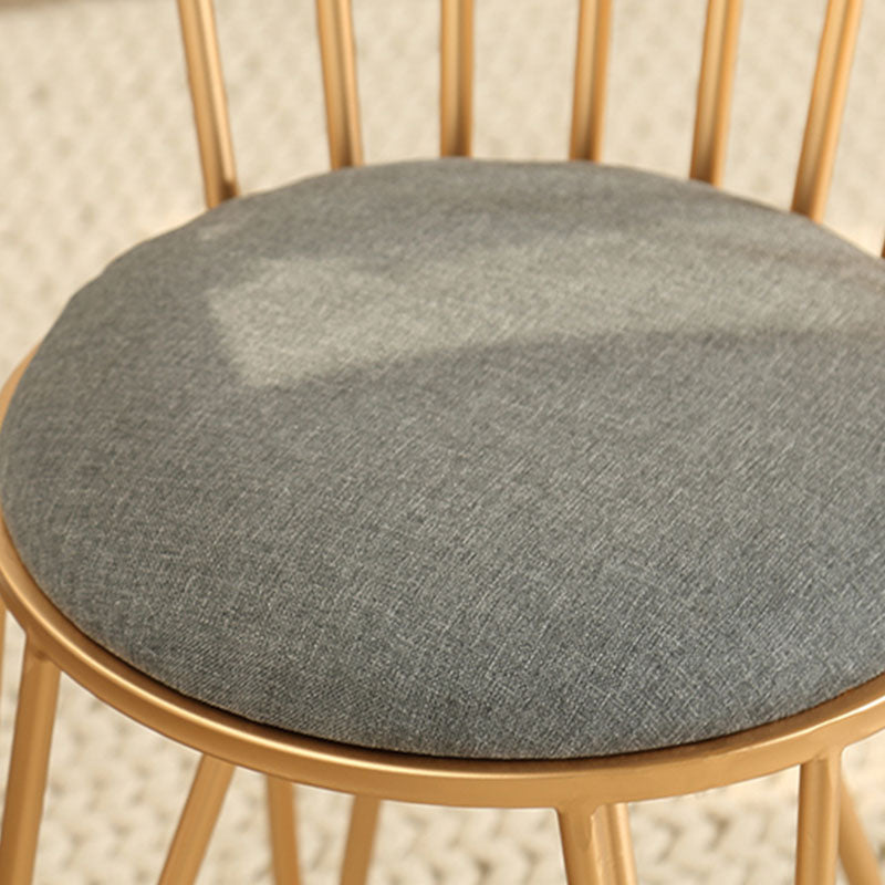 Contemporary Metal Dining Room Chairs Slat Back Dining Chair in Gold