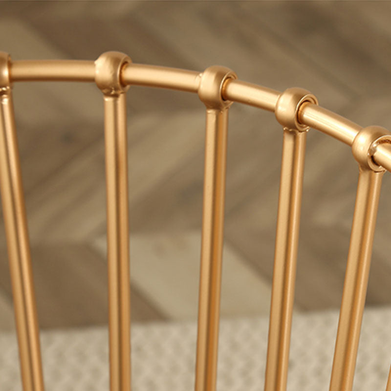 Contemporary Metal Dining Room Chairs Slat Back Dining Chair in Gold