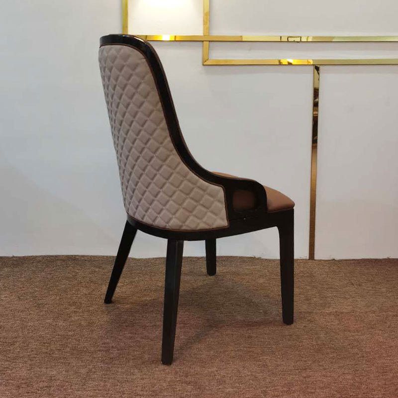 Contemporary Kitchen Dining Chairs Upholstered Side Chairs in Brown