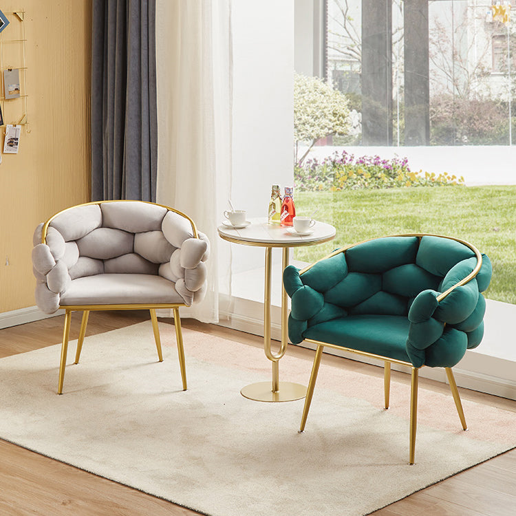 Scandinavian Style Armless Chair Solid Back Upholstered Dining Chairs