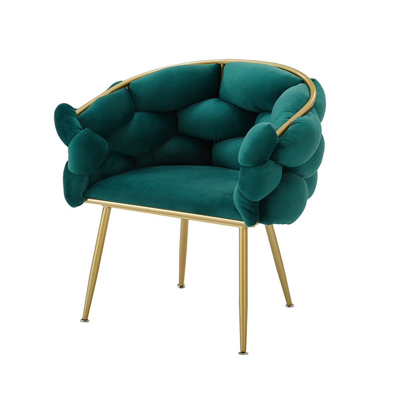 Scandinavian Style Armless Chair Solid Back Upholstered Dining Chairs